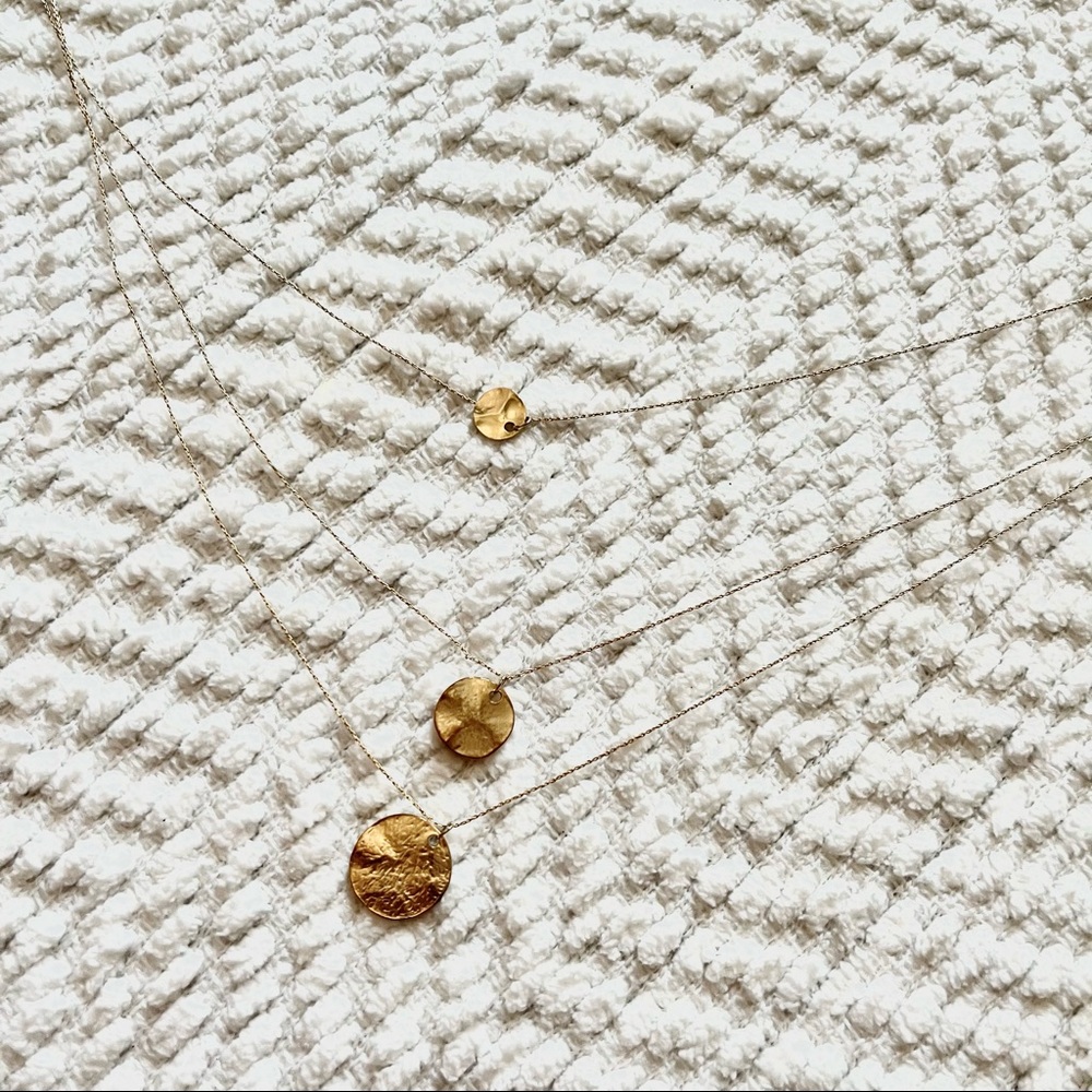 Nordstrom | Gold Triple Layer Brass Hammered Necklace